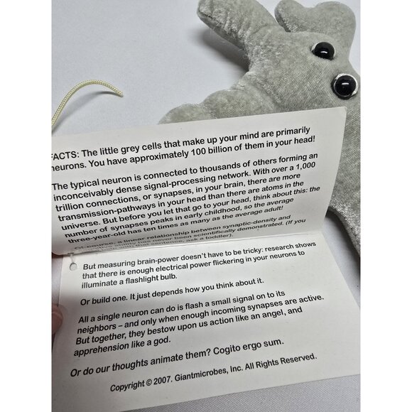 Giant Microbes Brain Cell (Neuron) Stuffed Animal Toy With Tags - Picture 3 of 7